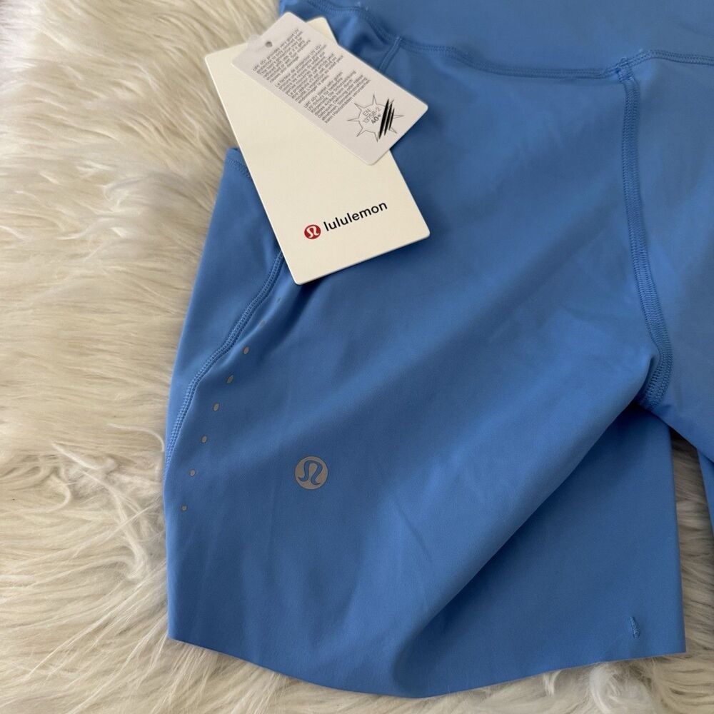 Lululemon Fast And Free High Rise Shorts Women’s 8 Pool Party Blue 6” Pocket NWT - Picture 14 of 16